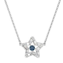 Authentic Swarovski Stella Blue Crystal Star Pendant in Rhodium - £97.77 GBP