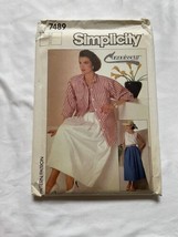 Simplicity 7489 Sewing Pattern Misses Skirt Top Shirt-Jacket Size 14 Uncut - $5.89
