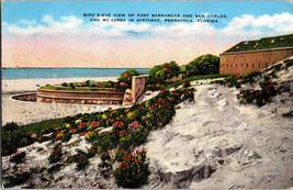Pensacola, Fl Postcard - Birds Eye View Of Fort Barrancas And San Carlos (C12) - £4.34 GBP