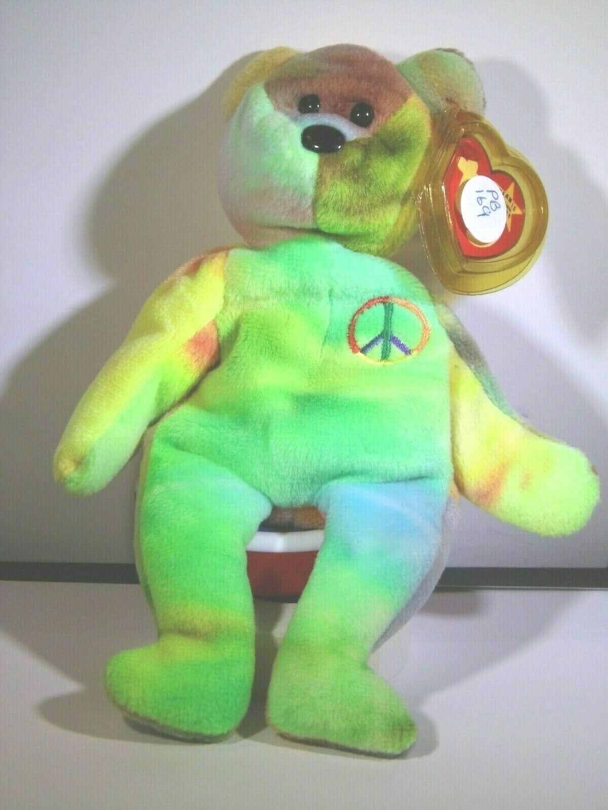 Peace TY Beanie  Nice Colors Errors  No Tush Stamp  #PB169  MWMT &amp; Tag P... - $8.55