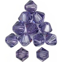 12 Tanzanite Bicone Swarovski Crystal Beads 5301 4mm - £14.14 GBP