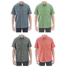 NWT Woolrich Men&#39;s Short Sleeve Button Down Cotton Woven Classic Fit ATL... - $29.99