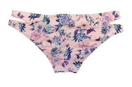 LA Hearts Bikini Bottom Medium Pink Floral Strappy Cheeky Swim image 3
