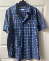 Columbia Omni Shade Short Sleeved Button Front  Shirt Mens Size Large Bl... - $14.73