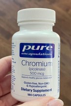 Pure Encapsulations, Chromium (Picolinate), 500 mcg 180 Caps NEW SEALED ... - $42.06