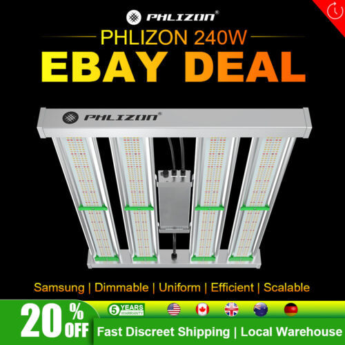 Phlizon Commerial 2000W LED Grow Light Full Spectrum for Indoor Plant Veg flower