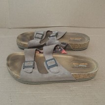 Skechers Memory Foam Sandals Womens Size 11 Tan Leather Double Strap 40737 - £13.48 GBP