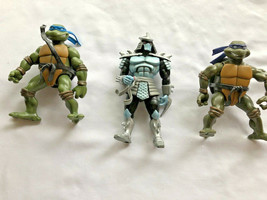 Vintage 3 Ninja Turtles Action Figures 2002 Donatello Leonardo Shredder - £11.93 GBP