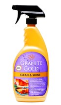 Cl EAN &amp; Shine Spra Y Cleaner Polish Marble Travertine Quartz Granite Gold GG0047 - £25.19 GBP