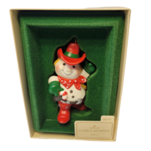 Hallmark Cowboy Snowman Keepsake Christmas Ornament 1982 Vintage 3.25&quot; H... - £5.44 GBP