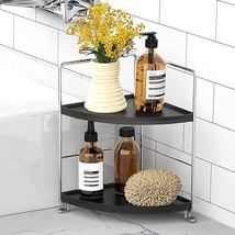 Kitchen Spice Rack Standing Shelf, 2-Tier Corner Storage Shelf, Bathroom Counter - £25.65 GBP