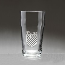 Warren Irish Coat of Arms Pub Glasses - Set of 4 (Sand Etched) - $67.32