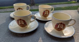 Set of 4 Demitasse Tea Cup Saucer Edward VIII Coronation 1937  Souvenir - £103.09 GBP