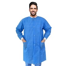 10ct Blue Polypropylene Disposable Lab Coats Large /w Filtration Layer - £29.02 GBP