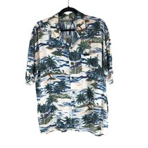 Pineapple Connection Creations by HeyMan Mens Hawaiian Aloha Shirt Palm Print L - £7.78 GBP