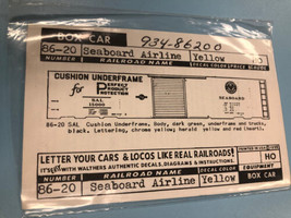 Vintage 86-20 Seaboard Air Line Yellow Model Train Decals - £7.43 GBP