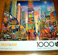 Jigsaw Puzzle 1000 Pieces Times Square NYC Broadway Lights Full Moon Complete - £11.62 GBP
