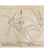 Battle Middle Creek Map 1881 Civil War Garfield Wood Engraving Victorian... - €34,36 EUR