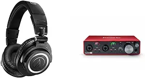 Audio-Technica ATH-M50xBT2 Wireless Over-Ear Headphones + Focusrite Scar... - $702.99