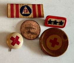 Lot of 4 WWI to WWII Era American Red Cross Volunteer  Pin Home Front Pins - $25.73