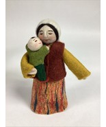 Kyrgyzstan Kyrgyz Doll Handmade Wool Folk Art -  Woman And Child - 7.5”H - $23.33 CAD