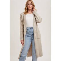 Longline Hoodie Drape Open Front Cardigan Coatigan Oatmeal M/L - $48.51 Longline Hoodie Drape Open Front Cardigan Coatigan Oatmeal M/L - $48.51