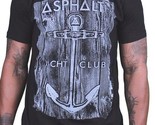 Asphalt Yacht Club Skate Cali Negro Hombre Ancla Madera Camiseta Ayc Nwt - £14.82 GBP