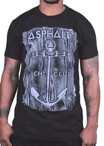 Asphalt Yacht Club Skate Cali Negro Hombre Ancla Madera Camiseta Ayc Nwt - £14.65 GBP