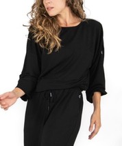 Casa Zeta-Jones Black Drawstring Bishop-Sleeve Pullover Size XS - £17.87 GBP