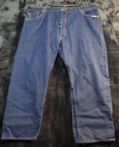 Levi&#39;s 501 Jeans Men Size 50 Blue Denim 100% Cotton Flat Front Button Fly Pocket - £17.57 GBP
