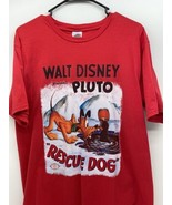 Walt Disney Pluto Rescue Dog Lrg Men’s T Shirt Red - $34.57 CAD