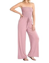 Zenana Smocked Romper Pants Suit Size L - $34.65