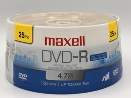 Maxell DVD-R 4.7 GB 25 Pack 16X 120 Minute Spindle Sealed NIP - £9.84 GBP