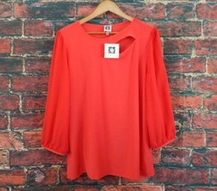 NEW Anne Klein Women&#39;s Pullover Top Blouse L California Poppy Orange NWT - £30.37 GBP
