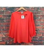 NEW Anne Klein Women&#39;s Pullover Top Blouse L California Poppy Orange NWT - $40.62 CAD