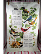 Fab Vintage 1984 Colorful Multi Colorful Bird Calendar Linen Kitchen Dis... - £11.15 GBP