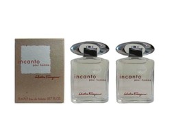 Incanto Pour Homme 2 X 5 Ml Edt Travel Mini For Men By Salvatore Ferragamo - £12.45 GBP