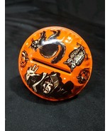 Vintage 1950&#39;s HALLOWEEN Tin Litho Cat Pumpkin Witch Owl Shaker Noisemaker - $54.25 CAD