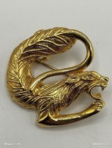 Vintage Golden tiger forming nearly a circle Brooch Pin - £13.95 GBP