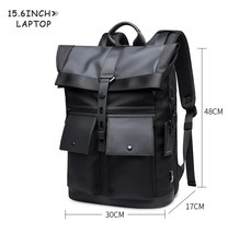 2023 BANGE 15.6 inch Black fashion Men Fashion Backpack Waterproof Backpack Mult - £131.30 GBP