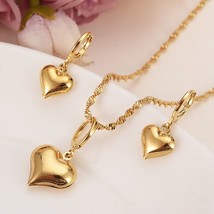 24 k Yellow Solid Gold Filled Lovely Slipper Pendant Necklaces earrings Women gi - £16.81 GBP