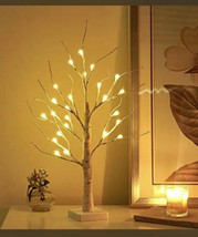Vanthylit Pre-lit 2FT 24LED Birch Table Tree Lights with Timer LED Bonsai Tree C - £25.77 GBP