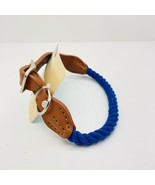 Pet Dog Cat Collar Adjustable Buckle Medium Size 12” To 14” Blue And Tan - £3.88 GBP