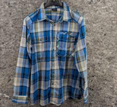 Oakley Long Sleeve Button Down Checkered Plaid Flannel Shirt size M - £13.55 GBP