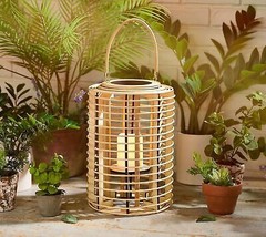 Woven 19&quot; Indoor/Outdoor Lantern with LED Candle by Bobby Berk in - $193.99