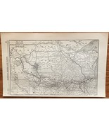 1923 Antique CHICAGO, BURLINGTON &amp; QUINCY RAILROAD Map Vintage RAILWAY Map - $13.57 CAD