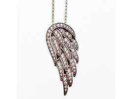 925 Sterling Silver Cz &quot;Angel Wing&quot; Chain With Pendant - $80.72