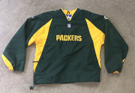 Nfl Green Bay Packers Football V-NECK Windbreaker Pullover Jacket Sz Xl (18-20) - £20.72 GBP