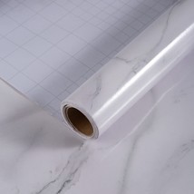 Holomey Large Wide 31.4X157.4Inch White Marble Contact Paper Thick Glossy Marble - £38.88 GBP