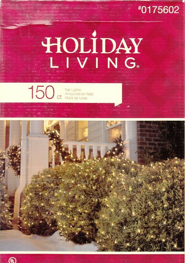 HOLIDAY LIVING 0175602 150CT CLEAR NET LIGHTS 24 SQ/FT GREEN WIRE - NICE! - $11.28